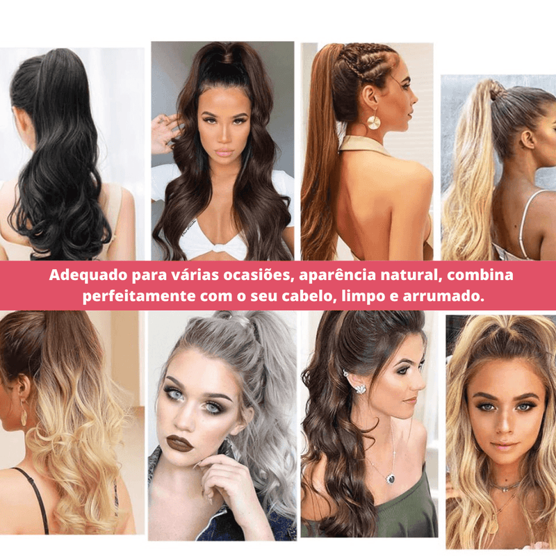 EleganceWave - Extensões Sintéticas de Cabelo Rabo de Cavalo